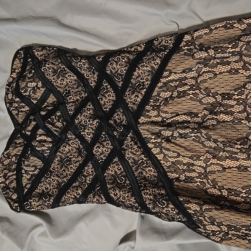 Strapless lace dress